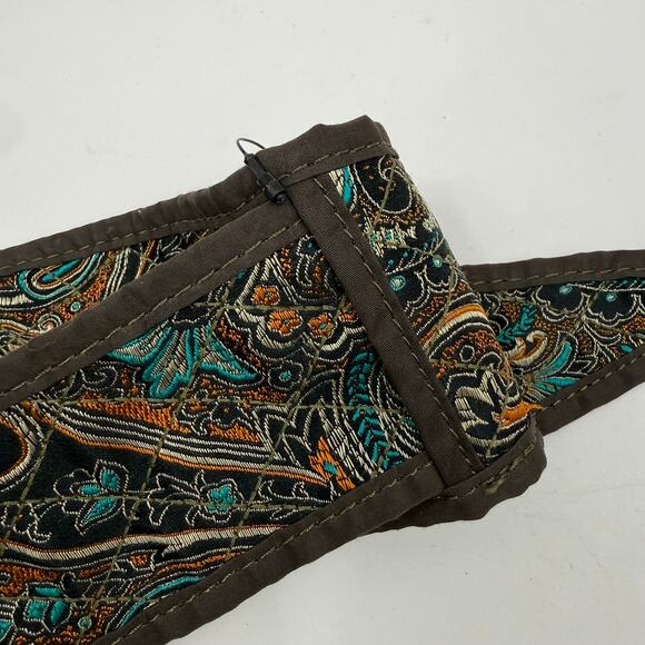 Chico\'s Wrap Belt Womens SZ Small NWT quilt paisley obi Embroidered Olive Grove main image 6